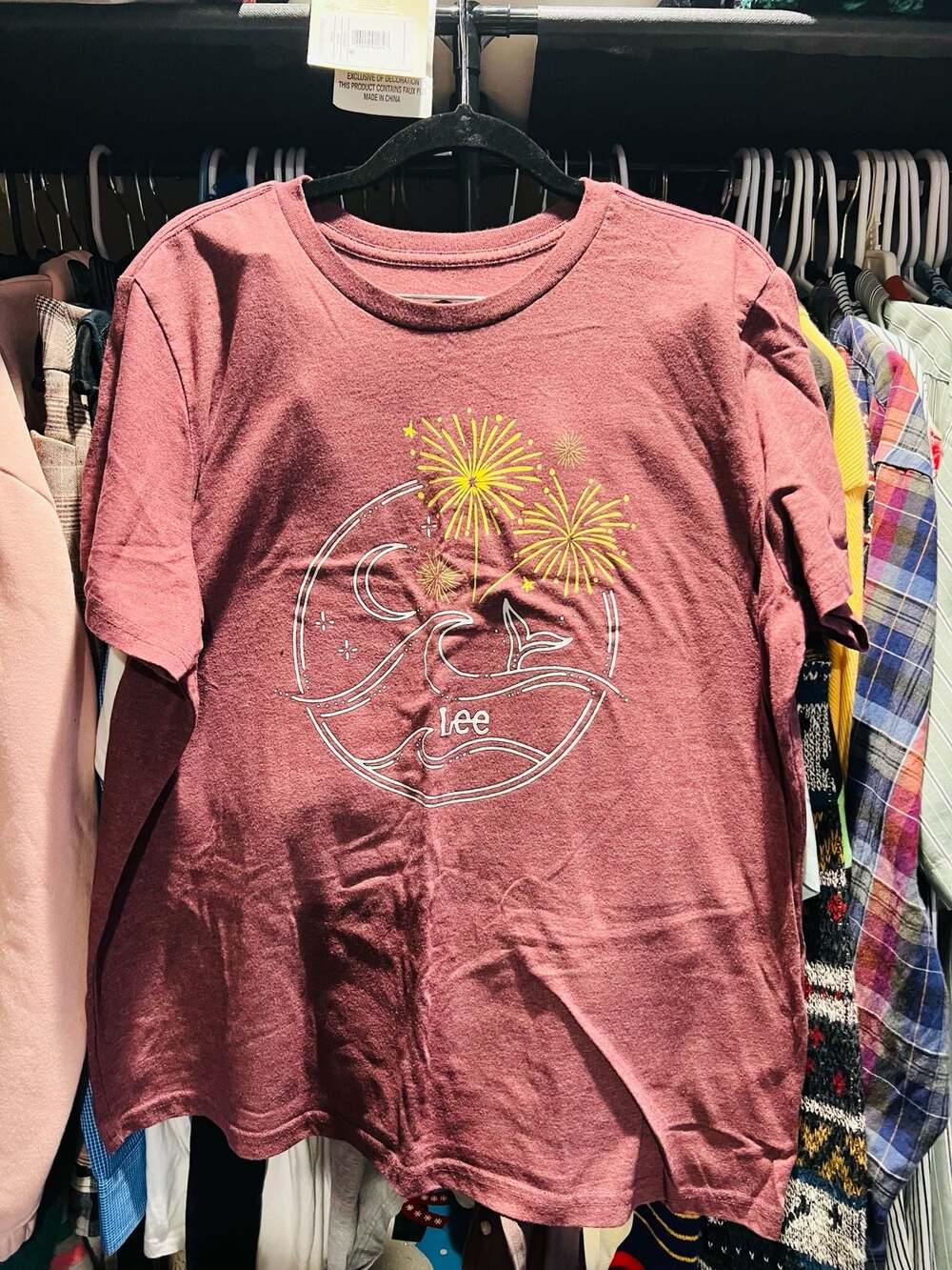 Lee Women's Celestial Whale and Fireworks Graphic T-Shirt